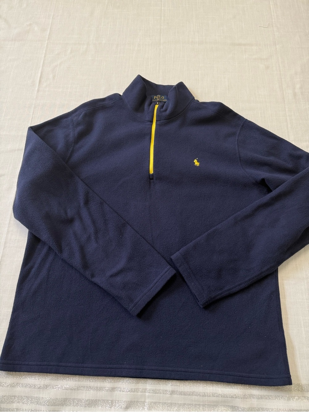 Polo Ralph Lauren Blue Performance Fleece 3/4 Zip Up Pullover Men’s Size L Pony - Picture 6 of 7